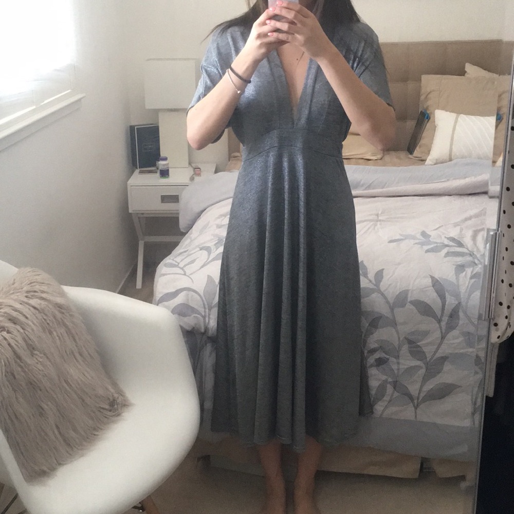 Silver midi dress